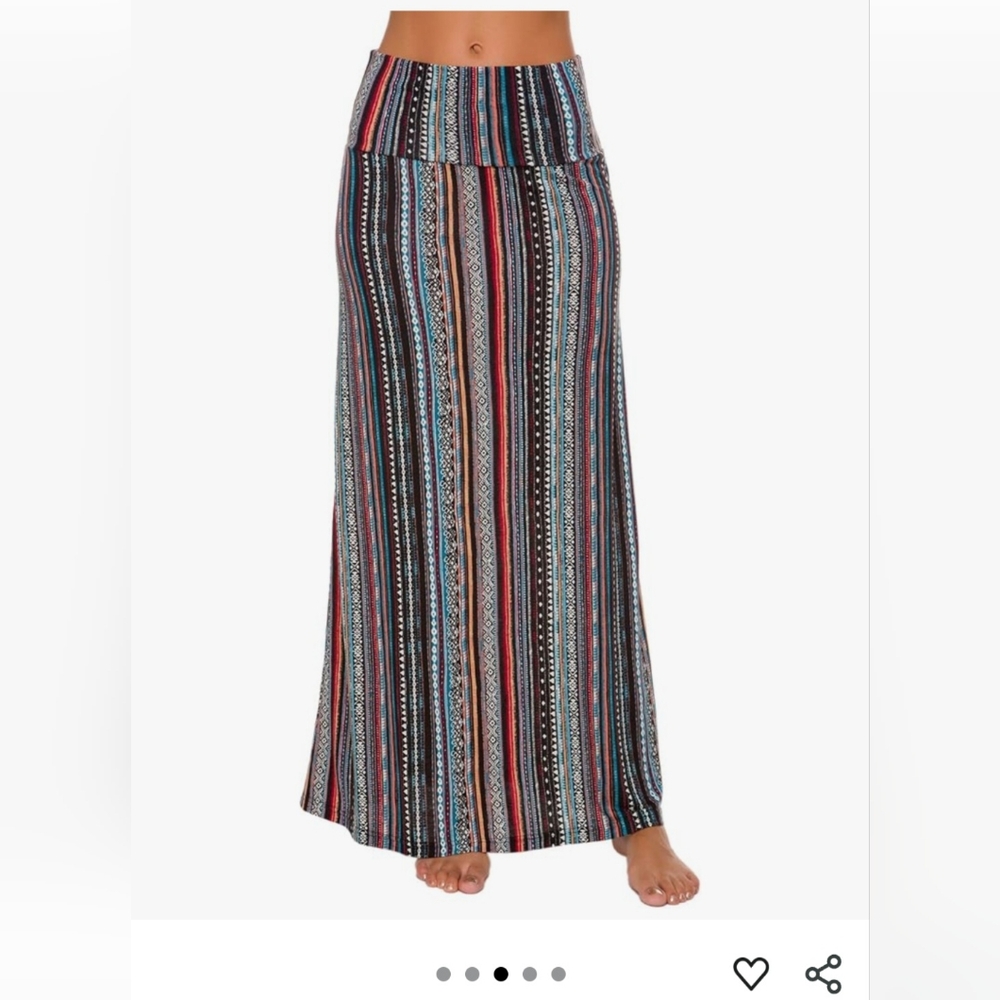 Colorful Striped A-Line Skirt NWT